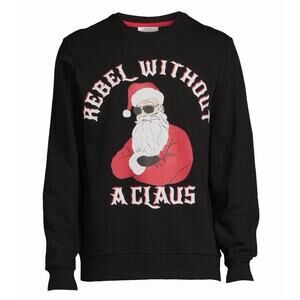 Holiday Men's Rebel Without A Claus Christmas Santa Sweatshirt Size 2XL 50 52